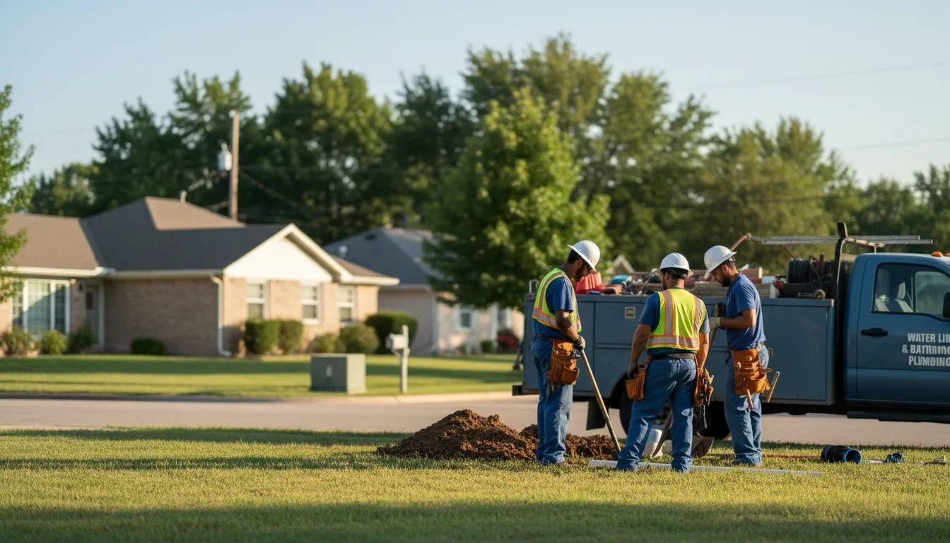 Residential water line and bathroom plumbing service in Mineola, IA